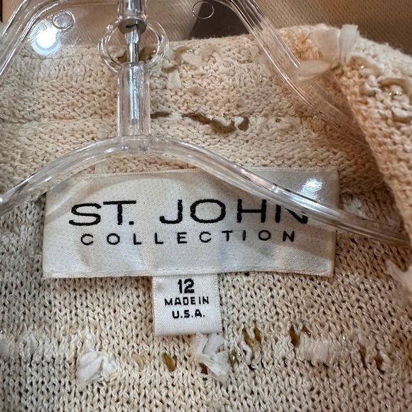 St. JElegant Cream Textured Women's Blazer - Picture 3 of 4